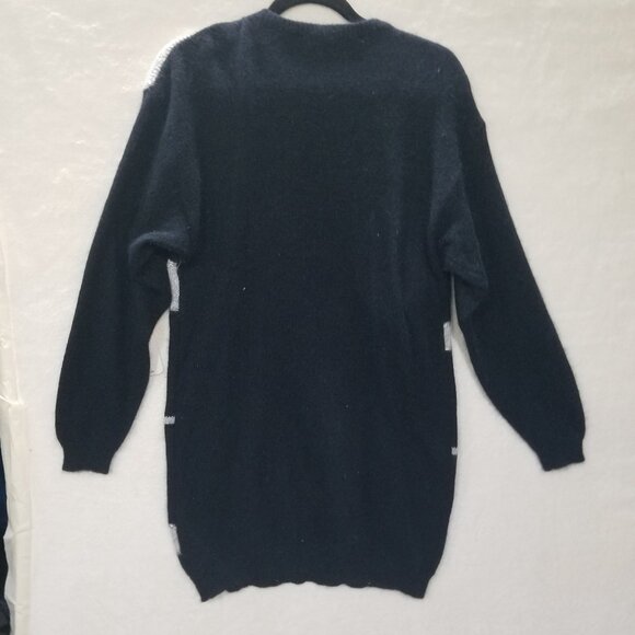 IB Diffusion Womens M Black Silvers Silk Sweater Sequins Beaded Front NWT Vntg‎ - Picture 4 of 14